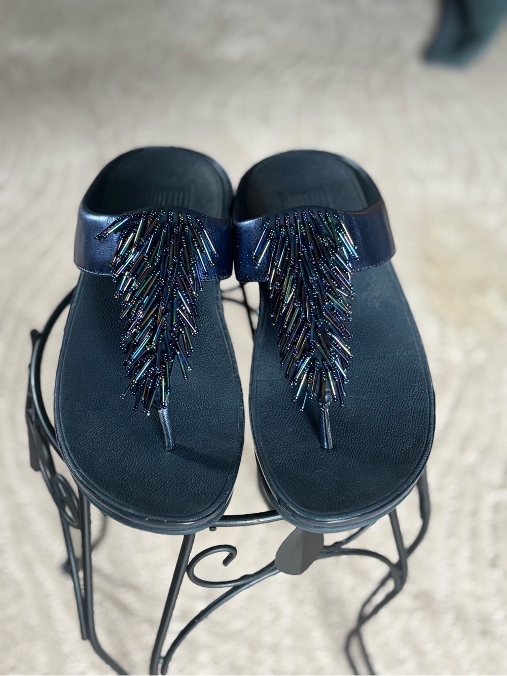 FitFlop Sandals - Women's Beaded Navy